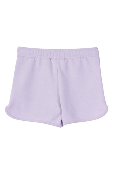 Benetton Kız Çocuk 4-14 Yaş Fermuarlı Cep Detaylı Rahat Kesim Pamuklu Şort Mor