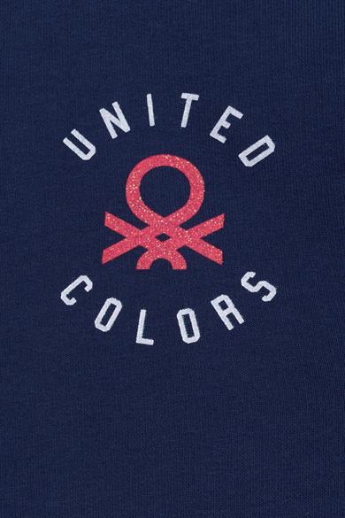 Benetton Kız Çocuk 4-14 Yaş Logo Baskılı Hırka Lacivert