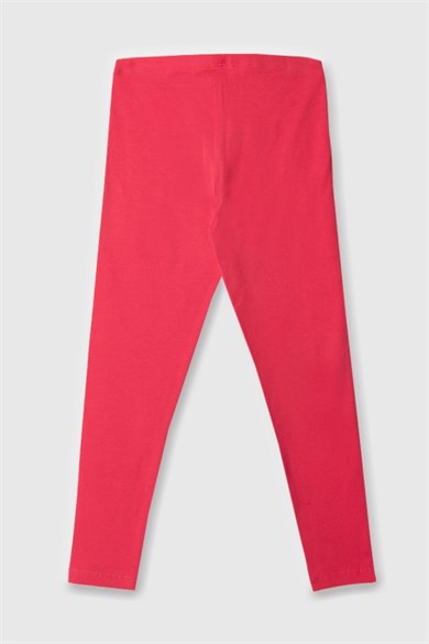 Benetton Kız Çocuk 4-14 Yaş Logo Baskılı Tayt Pembe