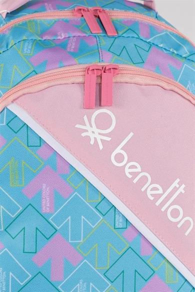 Benetton Kız Çocuk Çift Bölmeli Baskılı Sırt Çantası 03732 Renkli