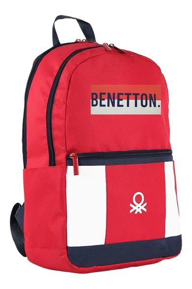 Bennetton Unisex Çift Bölmeli Sırt Çantası 0428775 Kırmızı