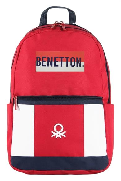 Bennetton Unisex Çift Bölmeli Sırt Çantası 0428775 Kırmızı