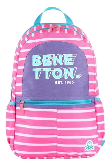 Bennetton Unisex Çocuk Çift Bölmeli Sırt Çantası 03752 Renkli