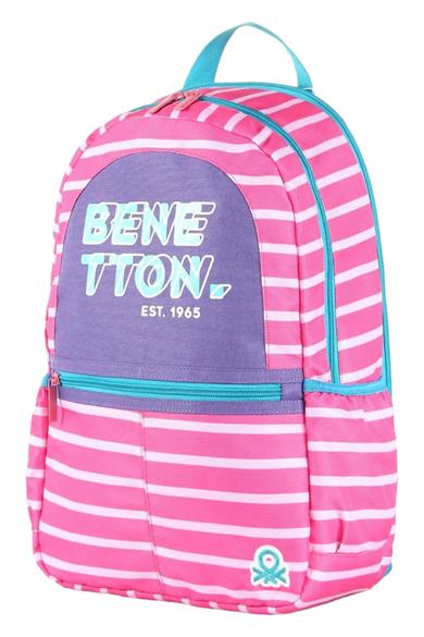Bennetton Unisex Çocuk Çift Bölmeli Sırt Çantası 03752 Renkli