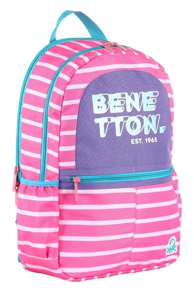 Bennetton Unisex Çocuk Çift Bölmeli Sırt Çantası 03752 Renkli