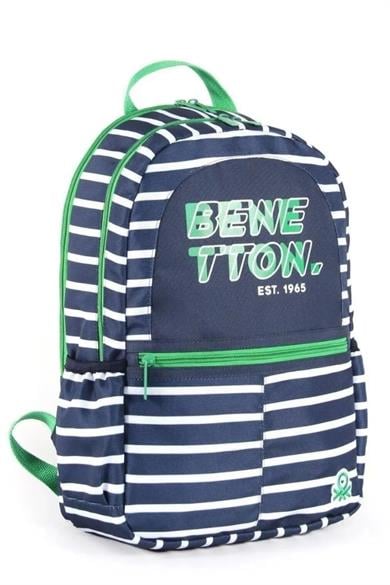 Bennetton Unisex Çocuk Çift Bölmeli Sırt Çantası 03752 Lacivert