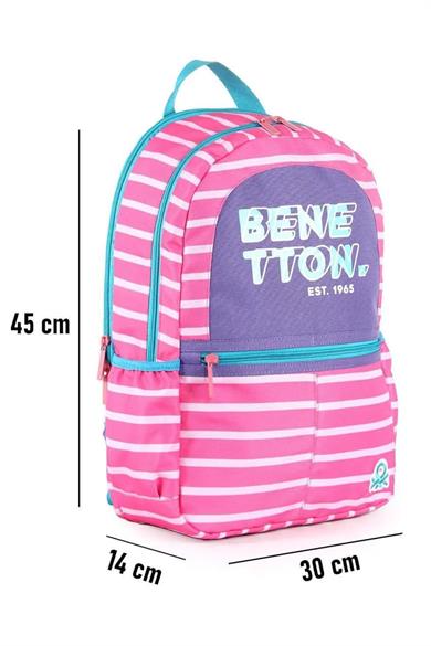 Bennetton Unisex Çocuk Çift Bölmeli Sırt Çantası 03752 Renkli