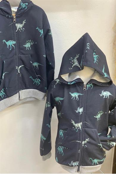 Breeze Erkek Çocuk Dinozorlu Kapüşonlu Polar Hırka 16945