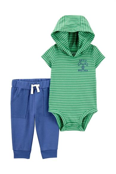 Carters Erkek Bebek 3-12 Ay Nakışlı İkili Takımı Yeşil