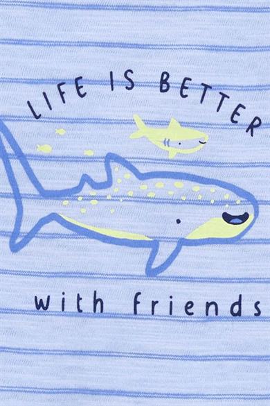 Carters Erkek Bebek 3-9 Ay Desenli Çıtçıtlı Body-Alt Üçlü Takım Mavi