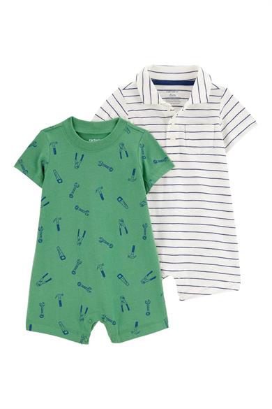 Carters Erkek Bebek 3-9 Ay İkili Çıtçıtlı Tulum Yeşil