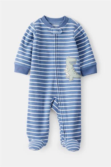Carters Erkek Bebek 3-9 Ay İşlemeli Polar Tulum Mavi