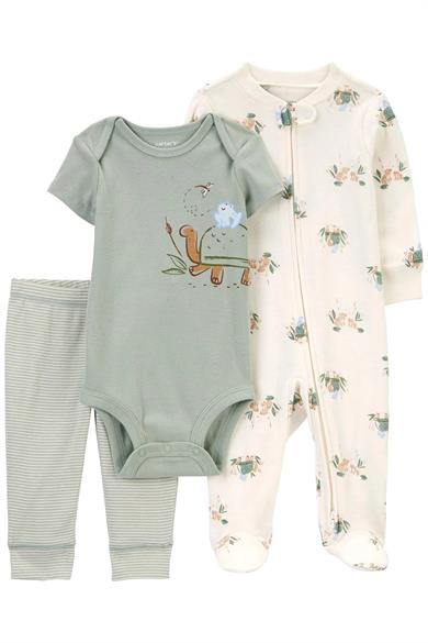 Carters Erkek Bebek Tulum Body Pantolon 3lü Takım Krem