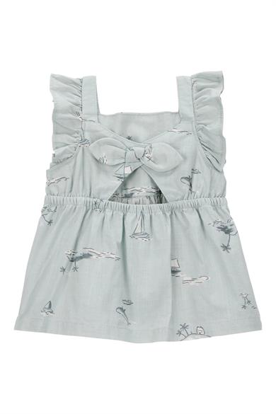 Carters Kız Bebek 3-24 Ay Desenli Bluz-Şort İkili Takım Mint