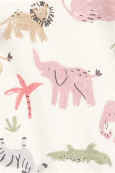 Carters Kız Bebek 3-9 Ay Figürlü Alt-Üst Üçlü Takım Pudra