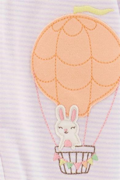 Carters Kız Bebek Çizgili İşlemeli Uyku Tulumu Lila