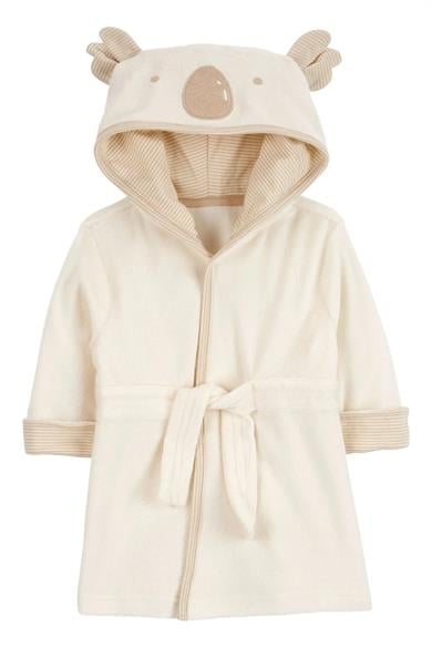 Carters Unisex Bebek 3D Kulaklı Kemerli Bornoz Ekru