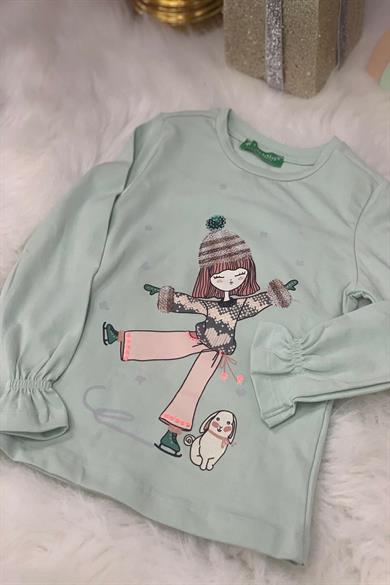 Cichlid Kız Çocuk Desenli Sweatshirt 2901012
