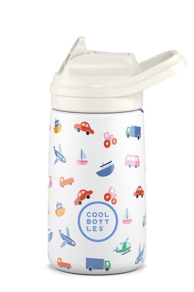 Cool Bottles Erkek Bebek 350 ml LİTTLE WHEELS Bottle Krem