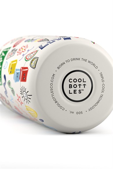 Cool Bottles Erkek Çocuk 500 ml GOOD VİBES Bottle Beyaz