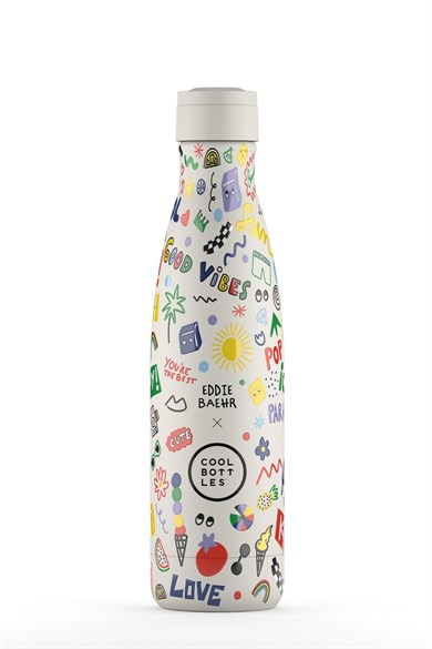 Cool Bottles Erkek Çocuk 500 ml GOOD VİBES Bottle Beyaz