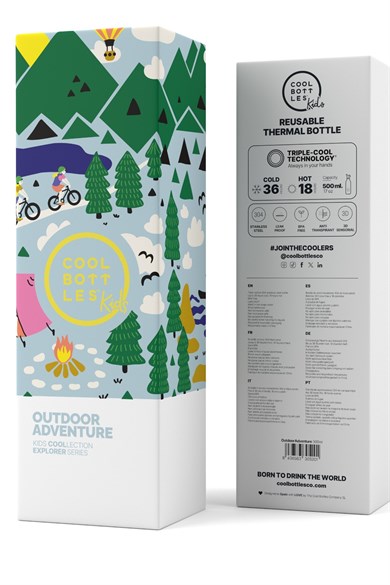Cool Bottles Erkek Çocuk 500 ml OUTDOOR ADVENTURE Bottle Yeşil