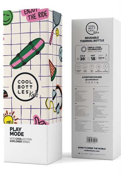 Cool Bottles Erkek Çocuk 500 ml PLAY MODE Bottle Krem