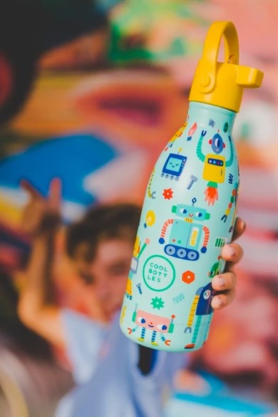 Cool Bottles Erkek Çocuk 500 ml SHORT CİRCUİT Bottle Su Yeşili