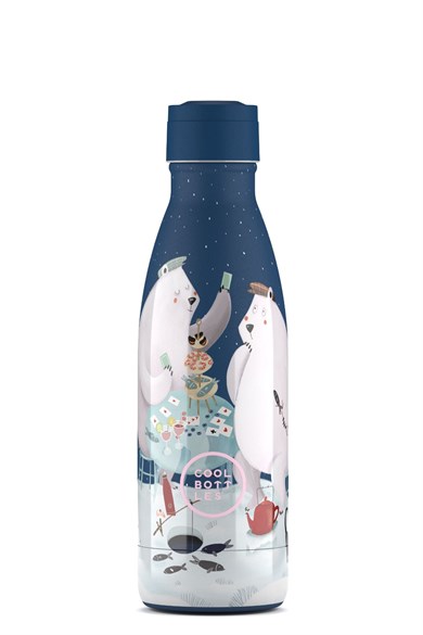 Cool Bottles Unisex Çocuk 350 ml POLAR BEARS Bottle Lacivert