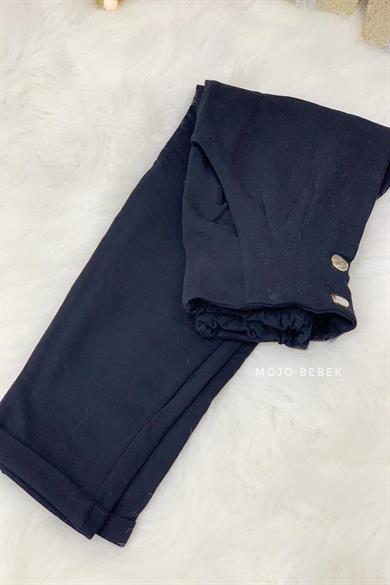 Cuties Kız Çocuk 5-14 Yaş Düğmeli Mom Eşofman Altı 3027 Siyah