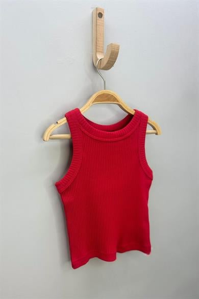 Cuties Kız Çocuk 5-14 Yaş Halter Yaka Kaşkorse Crop 4180 Kırmızı