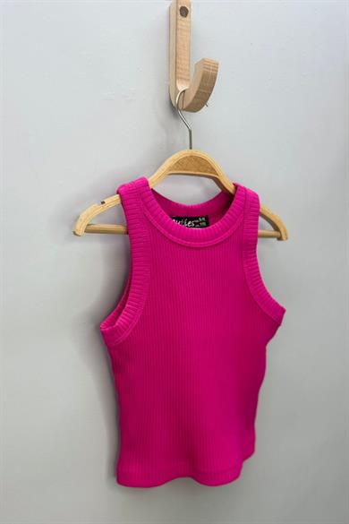 Cuties Kız Çocuk 5-14 Yaş Halter Yaka Kaşkorse Crop 4180 Fuşya