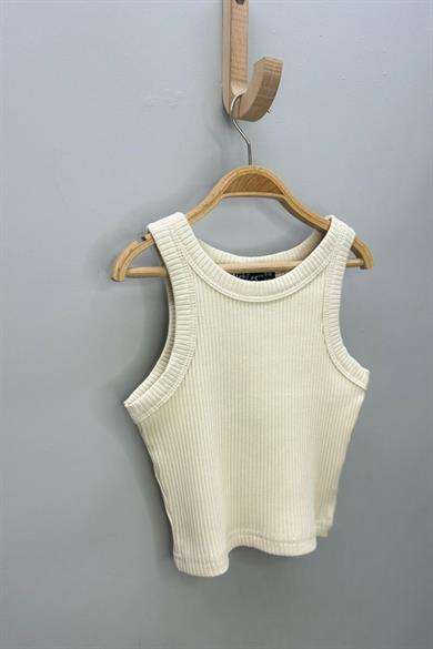 Cuties Kız Çocuk 5-14 Yaş Halter Yaka Kaşkorse Crop 4180 Bej