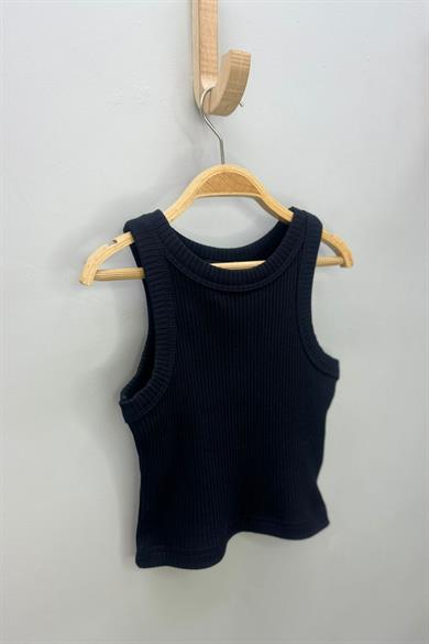 Cuties Kız Çocuk 5-14 Yaş Halter Yaka Kaşkorse Crop 4180 Siyah