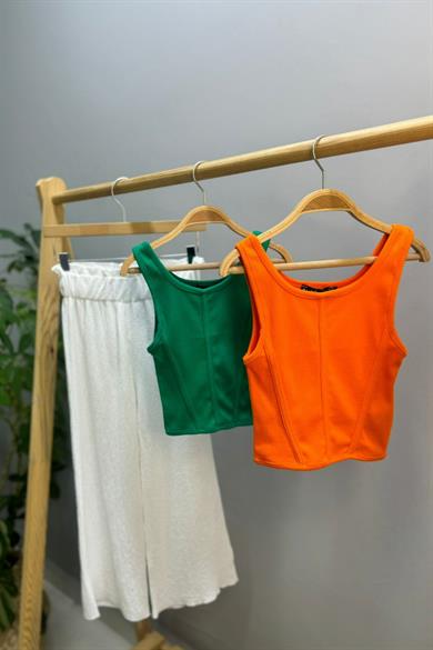 Cuties Kız Çocuk 5-14 Yaş Korse Model Crop 3863 Turuncu