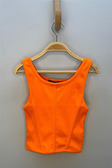 Cuties Kız Çocuk 5-14 Yaş Korse Model Crop 3863 Turuncu