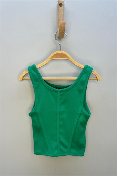 Cuties Kız Çocuk 5-14 Yaş Korse Model Crop 3863 Yeşil