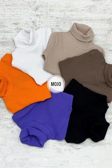 Cuties Kız Çocuk 5-14 Yaş Balıkçı Yaka Kaşkorse Body 3098 Turuncu