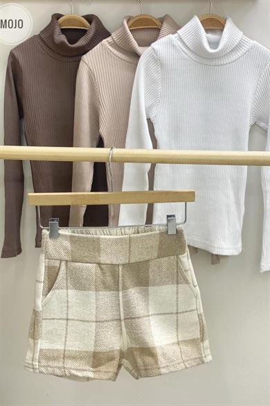 Cuties Kız Çocuk 5-14 Yaş Balıkçı Yaka Kaşkorse Body 3098 Kahverengi