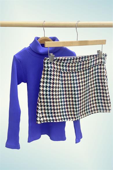 Cuties Kız Çocuk 5-14 Yaş Balıkçı Yaka Kaşkorse Body 3098 Saks