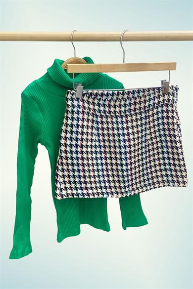 Cuties Kız Çocuk 5-14 Yaş Balıkçı Yaka Kaşkorse Body 3098 Yeşil