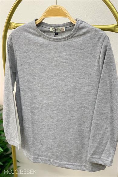 Cuties Kız Çocuk Basic Uzun Kol T-shirt 3090 Gri