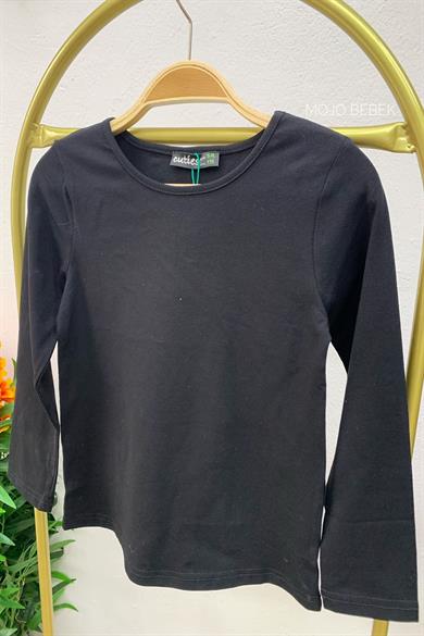 Cuties Kız Çocuk Basic Uzun Kol T-shirt 3090 Siyah