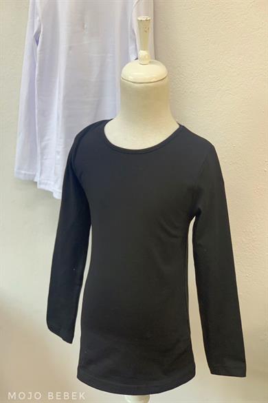 Cuties Kız Çocuk Basic Uzun Kol T-shirt 3090 Siyah