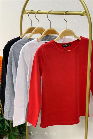 Cuties Kız Çocuk Basic Uzun Kol T-shirt 3090 Siyah