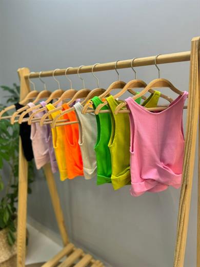 Cuties Kız Çocuk Bel Detaylı Askılı Crop 3264 Pembe