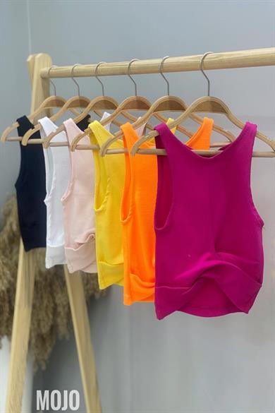 Cuties Kız Çocuk Bel Detaylı Askılı Crop 3264 Siyah