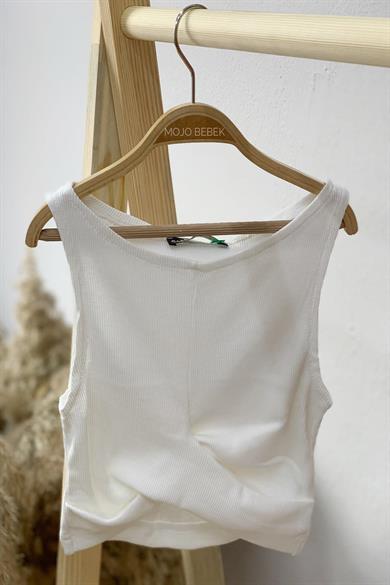 Cuties Kız Çocuk Bel Detaylı Askılı Crop 3264 Ekru