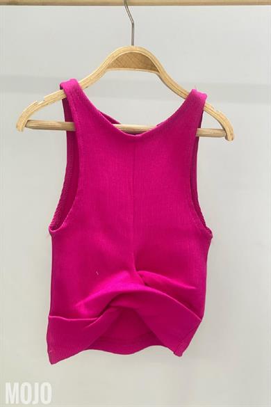 Cuties Kız Çocuk Bel Detaylı Askılı Crop 3264 Fuşya