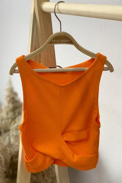 Cuties Kız Çocuk Bel Detaylı Askılı Crop 3264 Turuncu
